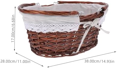 Hand Woven Picnic Basket with Handle Xmas Rustic Fruit Basket - Image 2