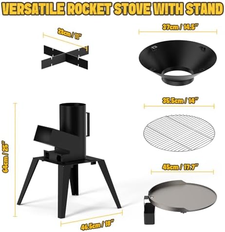 ONLYFIRE GRILLS 3-in-1 Rocket Stove Combo with Stand, Camp Stove GS345 - Image 2
