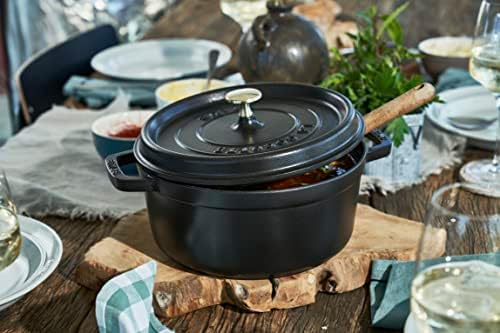 Staub La Cocotte Round 40500-281 "Pico Cocotte Round, Black, 11.0 inches (28 cm), Two-Handed, Enameled Pot, Waterless Cooking, Induction Compatible - Image 5