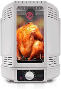 NutriChef Vertical Rotisserie Oven Roaster - Rotating Shawarma/Kebab Machine with Skewer and Rack, Basket Tower, Roasting Rack, Poultry Tower, Drip Tray - For Meat Chicken Turkey Lamb - PKRT15 White by NutriChef%E2%84%A2Kitchen