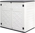 Mrosaa Resin Outdoor Storage Shed, 38 cu.ft Outdoor Storage Box Waterproof for Garden Tools, Patio Furniture, Trash Cans, Garage Storage, Customized Shelves & Lockable (Off White) by Mrosaa