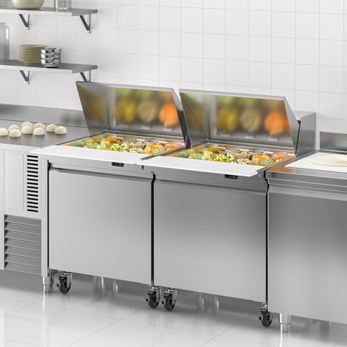 Rockitch 29" W Commercial Sandwich Prep Table Refrigerator 7.6 Cu.ft 12 Pan - Image 6