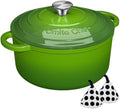 Umite Chef 7QT Enameled Cast Iron Dutch Oven with Lid & Cotton Potholders–Heavy-Duty Cookware for Bread Baking, Braising, Stews, Marinate, Cook,Refrigerate & Serve(Green) by UmiteChef