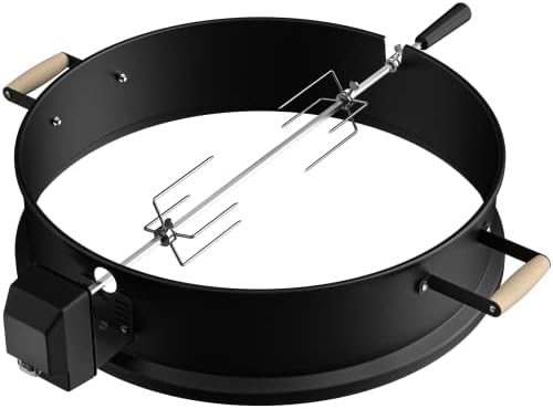 SHINESTAR Upgraded Steel Weber Kettle Rotisserie Ring Kit Barbecue Tool Kit by SHINESTAR