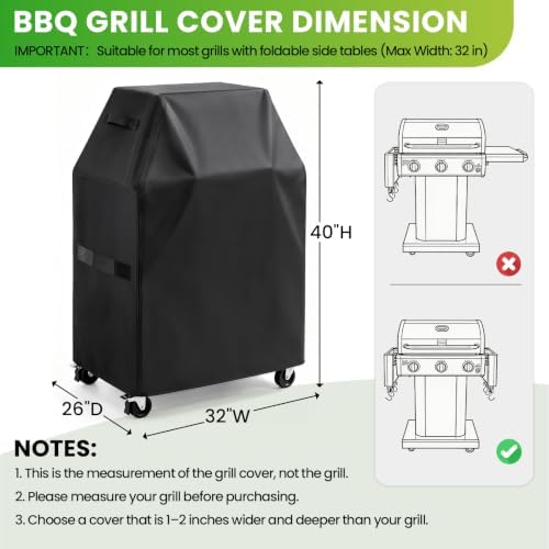 Grill Cover for Outdoor Grill, 32 inch Grill Covers Heavy Duty Waterproof - Image 2