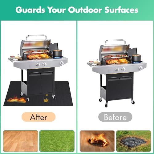 Under Grill Mat 90 x 48 Inch, Fireproof Grill Pad, Heat Resistant Waterproof Deck Protector for Patio, Fire Pit & Outdoor Cooking, BBQ Floor Mat - Image 7