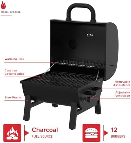 Nexgrill Tabletop 17.5" Charcoal Grill, Portable with Adjustable Air Vent - Image 2