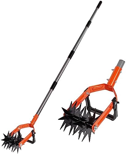 Rotary Cultivator Garden Tool,2-in-1 Hand Tiller & Action Hoe Garden Weeder by Walensee
