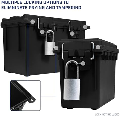 Sheffield Ammo Box Made in USA, Stackable Lockable Ammo Storage Box, Black - Image 7