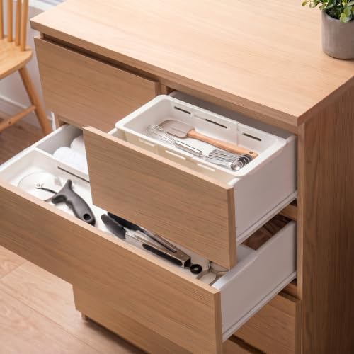 Deep Drawer Organizer, Adjustable Drawer Organizer, Suitable for Kitchens, Cosmetics, Daily Necessities, Barbecue Tools, Durable Plastic Material, Sliding Design, Convenient Storage. by Unknown