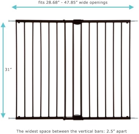 Toddleroo Easy Swing & Lock Baby Gate for Top of Stairs: 31" Tall, Bronze - Image 4