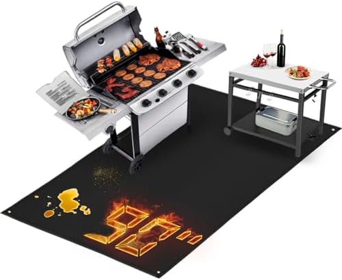 TOHONFOO Large Grill Mats for Outdoor Grill Deck Protector 90 x 48 x 0.02in by TOHONFOO