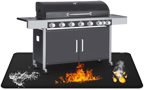 Under Grill Mat for Outdoor Grill, 24 x 42inch Double-Sided Fireproof Grill Pad,Perfect for Outdoor Barbecue Spots,Fireproof, Waterproof, and Oilproof BBQ Protector for Decks and Patios by FIREWESS