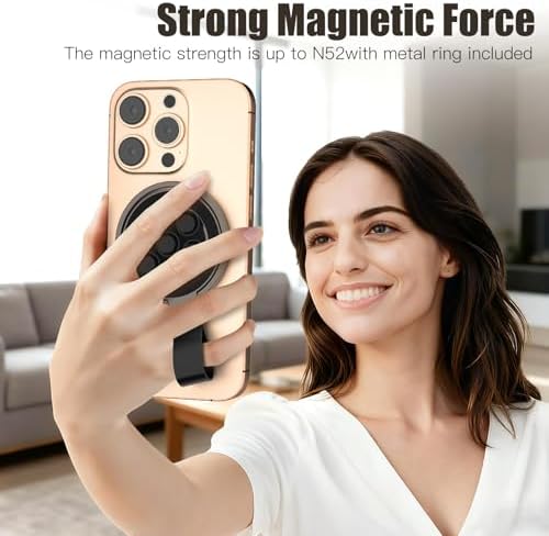 Magnetic Suction Phone Ring Grip for MagSafe & Magnet Car Mounts - Image 2