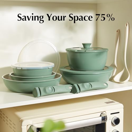 Redchef 16Pcs Ceramic Pans and Pots Set, Nonstick Cookware Set Non Toxic - Image 5