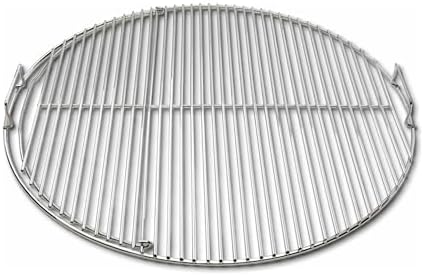 SnS Grills Slow ‘N Sear EasySpin Charcoal Grill Cooking Grate - Compatible with Weber and Other Grills, 2-Zone Stainless Steel Hinged Replacement - Tailgating & Backyard Cooking - 24” Inches by HomeoftheSlowNSear