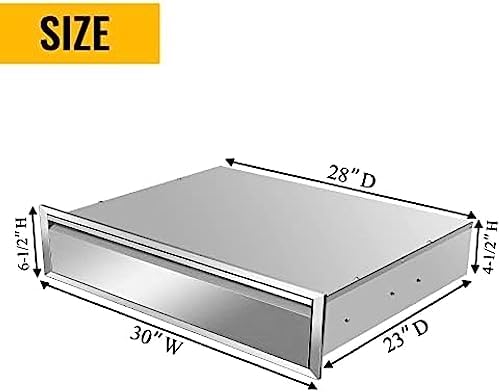 Outdoor Kitchen Drawers, Triple BBQ Drawers Stainless Steel Built-in Drawer For Outdoor Kitchen Island, Patio Grill Station,Single Drawer - Image 2