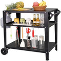 LEETOLLA Outdoor Grill Cart with Wheels, BBQ Prep Table by LEETOLLA