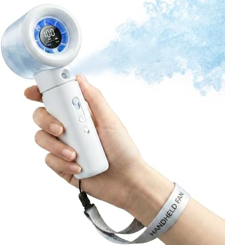 Handheld Turbo Misting Fan with LED Display & Safety Lock by Cyromark