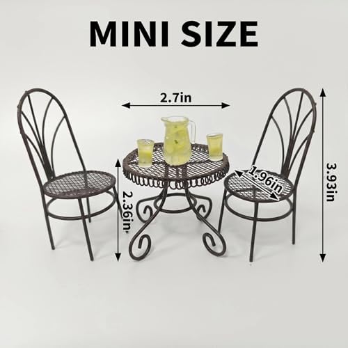 6 PCS Dollhouse 1/12 Miniatures Bistro Table Chair Set with Accessories - Image 7
