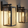 Kalium Porch Lights Outdoor Wall Light Fixture, Matte Black Wall Sconce | Toughened Frame, Clear Glass Shade, Waterproof Lanterns, for Patio, Exterior, Front, Door, Entryway by Kalium