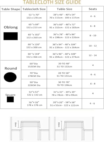 EHouseHome Outdoor Indoor 60x84 inch Rectangle Tablecloth with Umbrella Hole and Zipper, Waterproof Patio Cloths, Spring/Summer Table Covers for Backyard Circular Table/BBQs/Picnic - Image 7