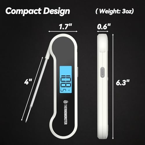 0.5 Sec Instant Read Meat Thermometer Digital for Cooking, White - Image 3