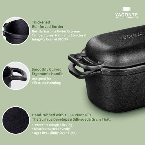 4.6 Quart Oval Dutch Oven for Bread Baking, Bread Dutch Oven for Sourdough, Cast Iron Bread Pan with Lid for Homemade Bread - Image 4