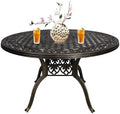 48.23" Patio Dining Table, All-Weather Cast Aluminum Table with 2.36" Umbrella Hole, Patio Furniture Table, Outdoor Dining Table for Backyard and Poolside by PATIO-IN