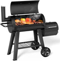 KingChii 729 SQ.IN. Charcoal Grills with Charcoal Wood Offset Smokers for Outdoor Patio BBQ Grilling, Black by KingChii