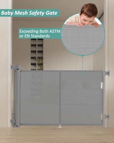 Miumoon 50 inch Reinforced Retractable Baby Gates 34 inch Tall - Image 3