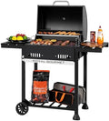 Royal Gourmet Movable Charcoal BBQ Grill with Foldable Side Shelves, Black by RoyalGourmetCorp