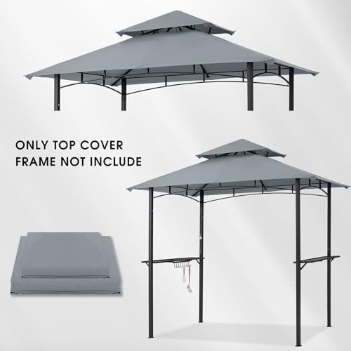 MASTERCANOPY Replacement Canopy top for Grill Gazebo L-GG001PST-F, Gray - Image 6