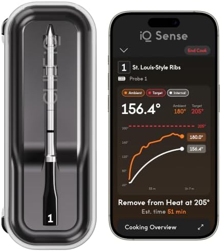 CHEF iQ Sense | Smart Wireless Meat Thermometer | Ultra-Thin Probe | WiFi Unlimited Range | 1000°F Heat Safe | 5 Sensors | BBQ, Grill, Oven, Smoker, Air Fryer | Gen3 by Unknown