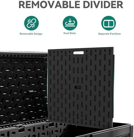 YITAHOME 320 Gallon Double-Wall Deck Box with Divider & Side Handles - Image 4