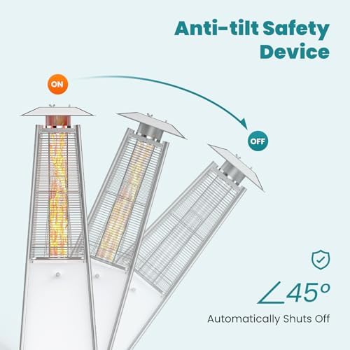 OLIXIS 42000 BTU Pyramid Patio Heater, LED Outdoor Heater - Image 4
