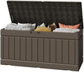 Greesum Outdoor Storage Box 82 Gallon Storage Bin with Lid for Patio Furniture, Garden Tools, Pool Supplies, Waterproof and UV Resistant, Lockable, Dark Brown by BuynowfromGreesum