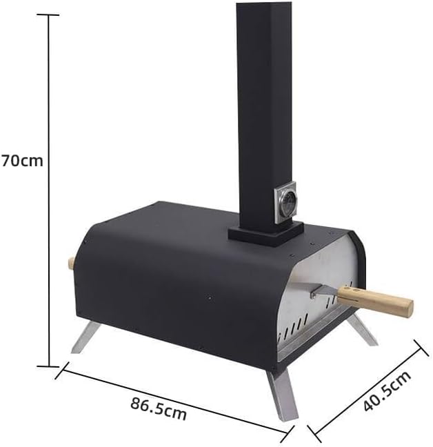 Outdoor Wood Pellet Pizza Oven, Pizza Maker with Rotating Pizza Stone, Built-in Thermometer, Foldable Legs, and Removable Chimney for Backyard, Camping, and BBQ (13" Pellet Pizza Oven) - Image 2