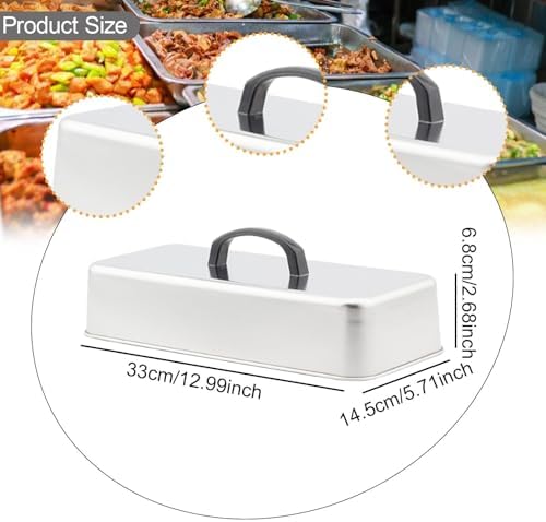 Grill Lid Steaming Food Cover Cooking Dome Rectangular Grilling Dome Burger Cover for Commercial BBQ Flat Top Griddle Patties, 33x14.5x6.8cm - Image 6