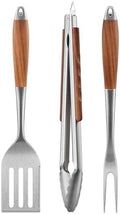 ENLOY Heavy-Duty Rose Wooden Barbecue Grilling Tools Set, Stainless Steel by ENLOY