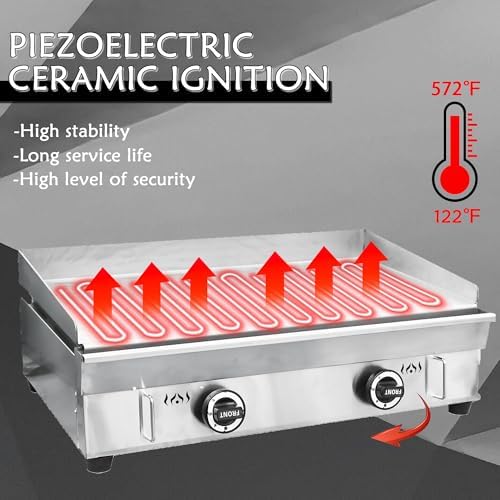 29‘’ Commercial Gas Griddle stainless steel Flat Top Grill - Image 2