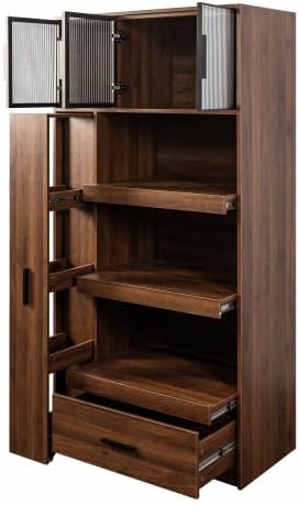 Kitchen Pantry Storage Cabinet Freestanding Tall Buffet Cupboard - Image 6