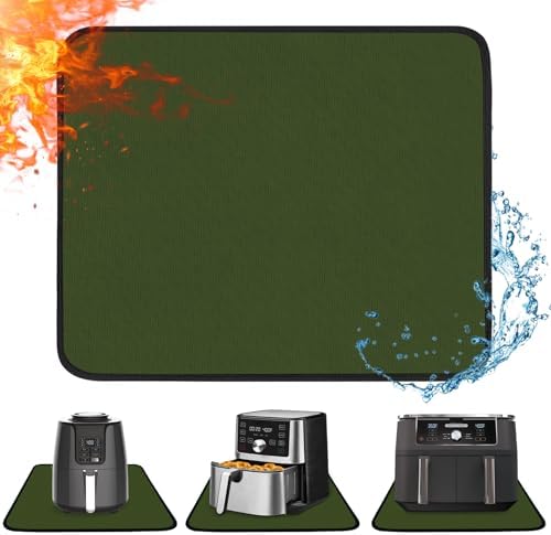 Heat Resistant Mats for Air Fryer on Countertop, 14 x 12in, Green by Amerbro