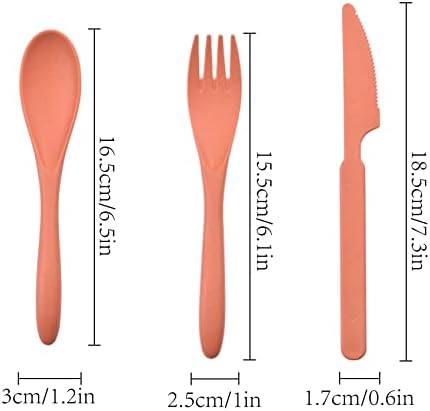Zoyiancy 4 Sets Wheat Straw Cutlery Set, Reusable Flatware Set for Daily - Image 3