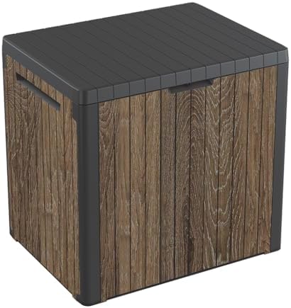 Keter Premium Everwood 30 Gal Outdoor Storage Box and Patio Side Table by Unknown