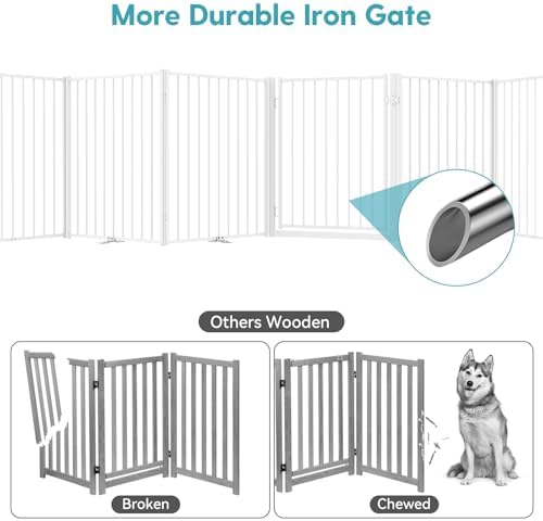 No Pawblems Freestanding Dog Gate with Door for Indoor & Outdoor, 30'' Tall - Image 2