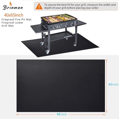 Large 65x40 inch under Grill Mats for Outdoor Grill - Double-sided Fireproof Fire Pit Mats for under Fire Pit Fireplace- Waterproof BBQ Mat under BBQ -Grill Floor Pad for Patio Deck Protector - Image 3