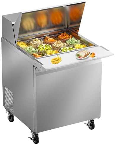 Rockitch 29" W Commercial Sandwich Prep Table Refrigerator 7.6 Cu.ft 12 Pan by Rockitch