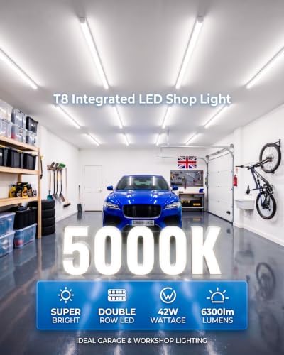 T8 LED Shop Light 4FT, 12-Pack, 5000K Daylight, Frosted - Image 2