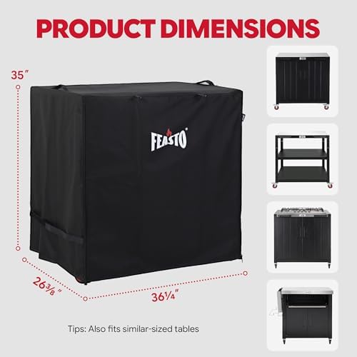 Feasto Outdoor Kitchen Island with Propane Gas Stove, Storage Cabinet & Cover - Image 3